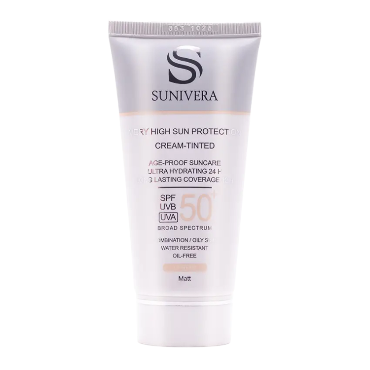 کرم ضد آفتاب رنگی SPF50 پوست چرب و مختلط سانیورا 50 میلی لیتر