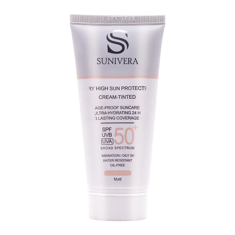 کرم ضد آفتاب رنگی SPF50 پوست چرب و مختلط سانیورا 50 میلی لیتر