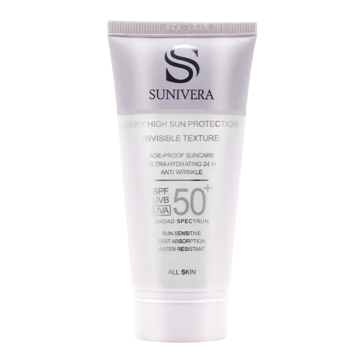 کرم ضد آفتاب بی رنگ SPF50 سانیورا مناسب انواع پوست 50 میلی لیتر