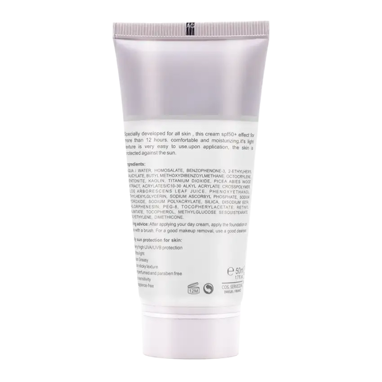 کرم ضد آفتاب بی رنگ SPF50 سانیورا مناسب انواع پوست 50 میلی لیتر